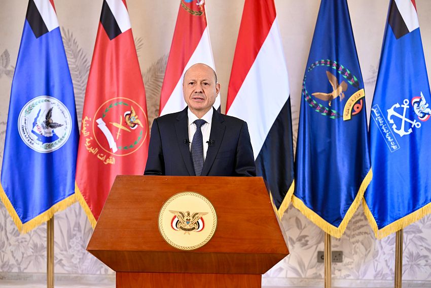 العليمي يعلن بدء العمليات العسكرية لاستعادة أراضي اليمن وبسط سلطة الدولة