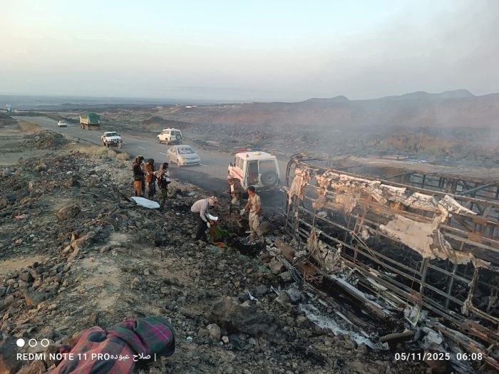 حادث مروري مأساوي في نقيل العرقوب بأبين يسفر عن 35 قتيلًا و7 مصابين