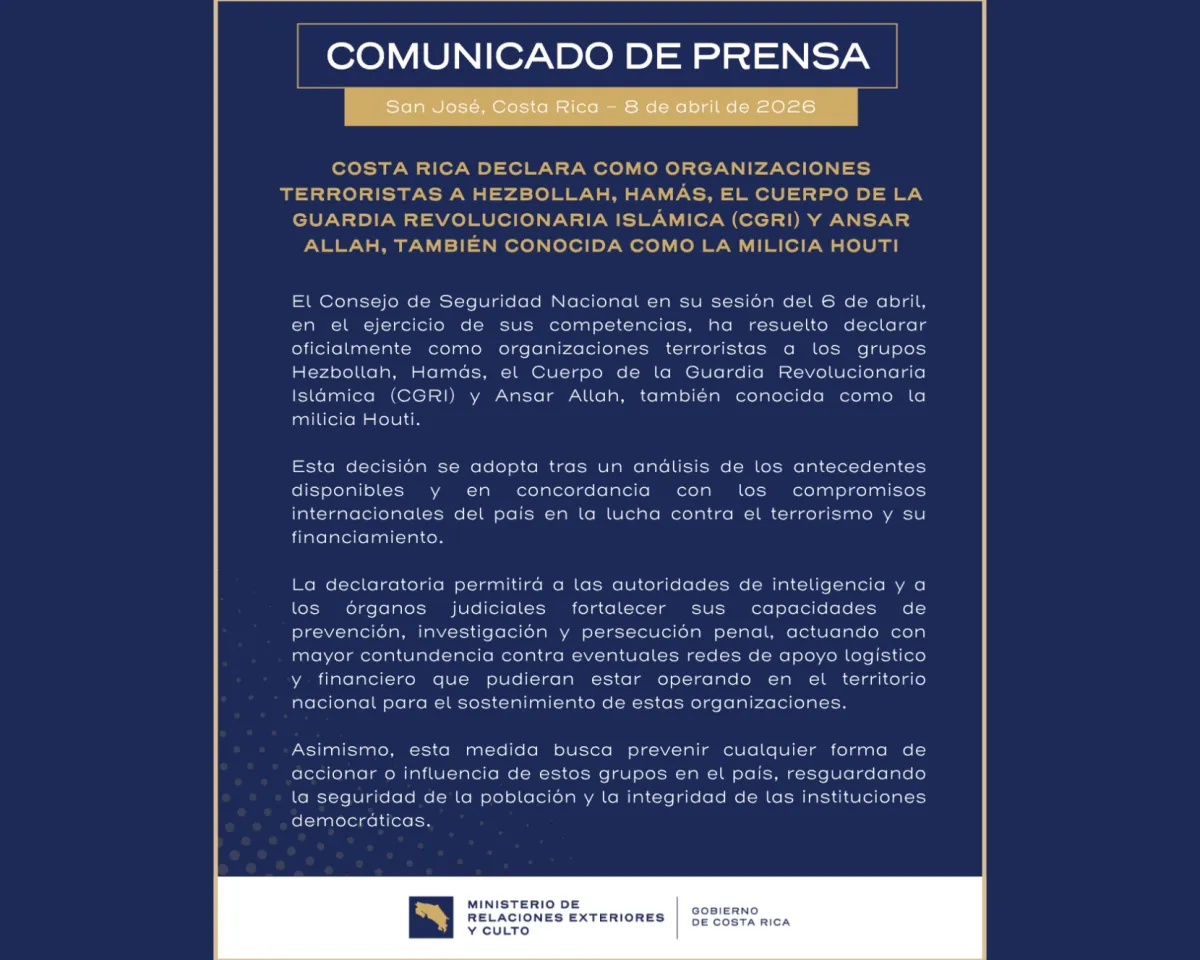 كوستاريكا تصنف الحوثيين كمنظمة إرهابية في خطوة لتعزيز الأمن الوطني