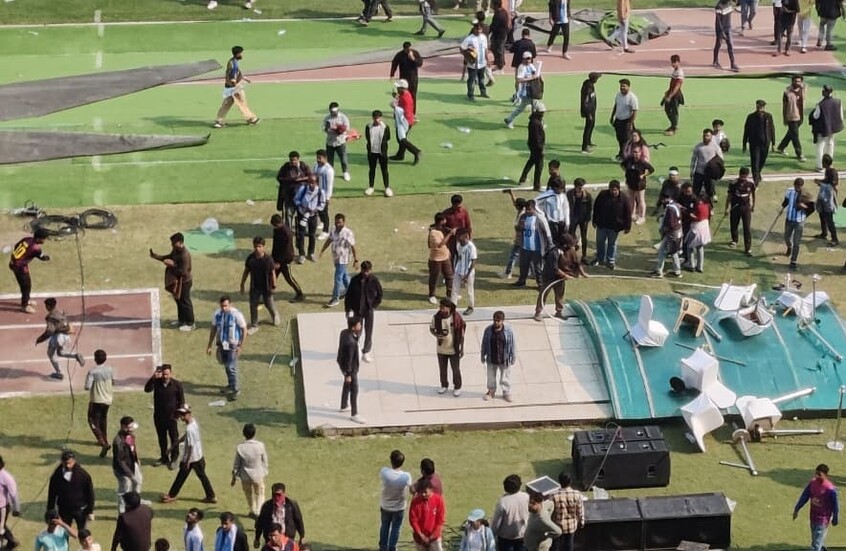 اقتحام وتخريب في ملعب سولت ليك خلال زيارة ليونيل ميسي