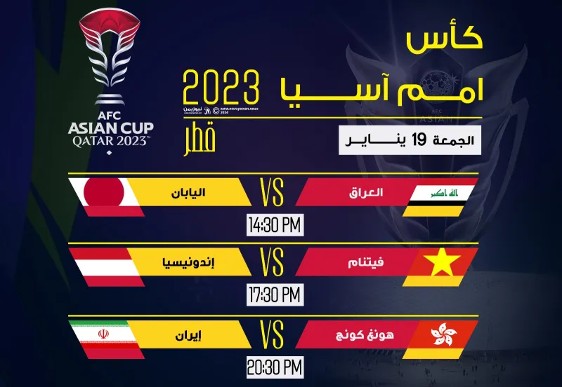 العراق يواجه اليابان في لقاء فك شراكة المجموعة الرابعة من بطولة كأس آسيا