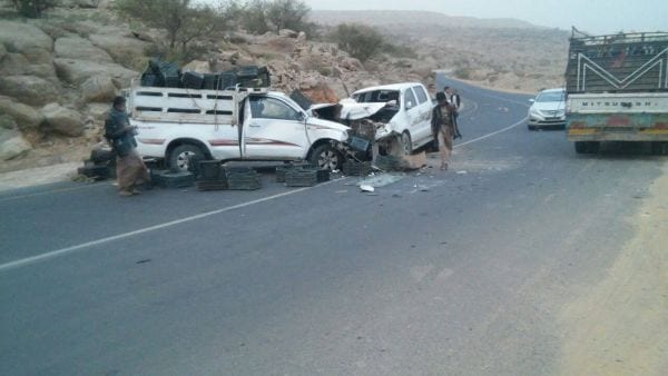 خلال 24 ساعة... وفاة وإصابة 7 أشخاص جراء حوادث سير في المناطق اليمنية المحررة 