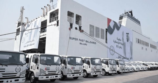 الإمارات ترسل أكبر سفينة مساعدات إنسانية إلى غزة