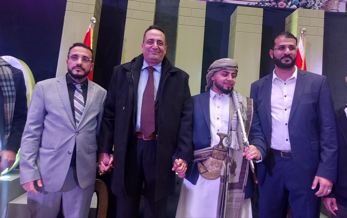 أمين عام حزب حشد يشارك نائب رئيس الجالية اليمنية بأمريكا زفاف نجله بالقاهرة