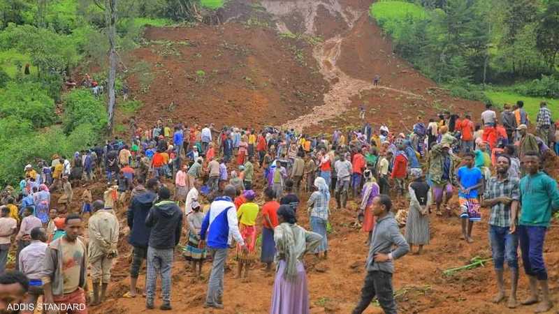 إثيوبيا.. 55 قتيلاً إثر انزلاقات أرضية وسط إغاثة مستمرة 
